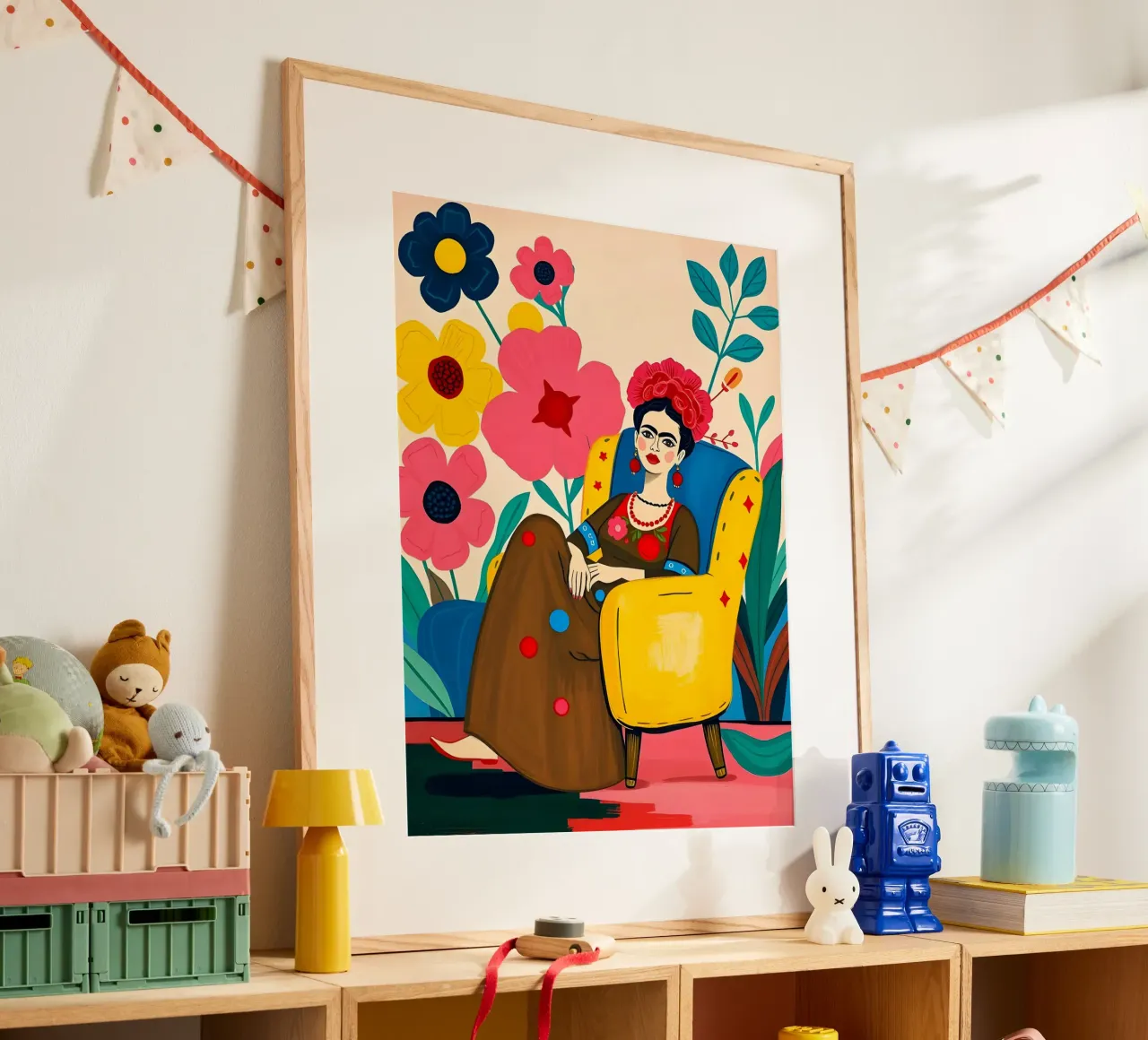 FRIDA KAHLO SENTADA EN UNA SILLA poster de ARTOMATIC