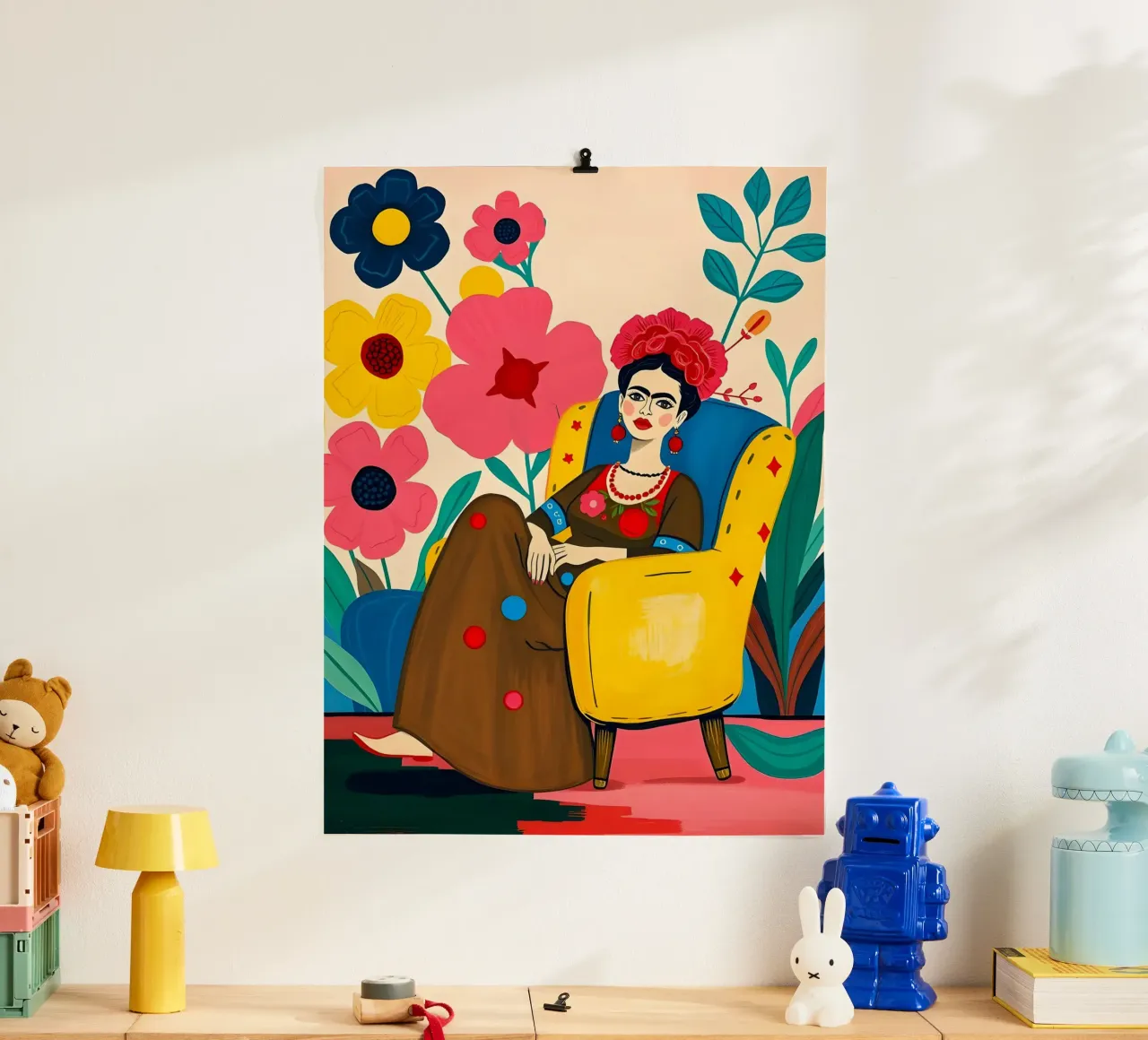 FRIDA KAHLO SENTADA EN UNA SILLA poster de ARTOMATIC