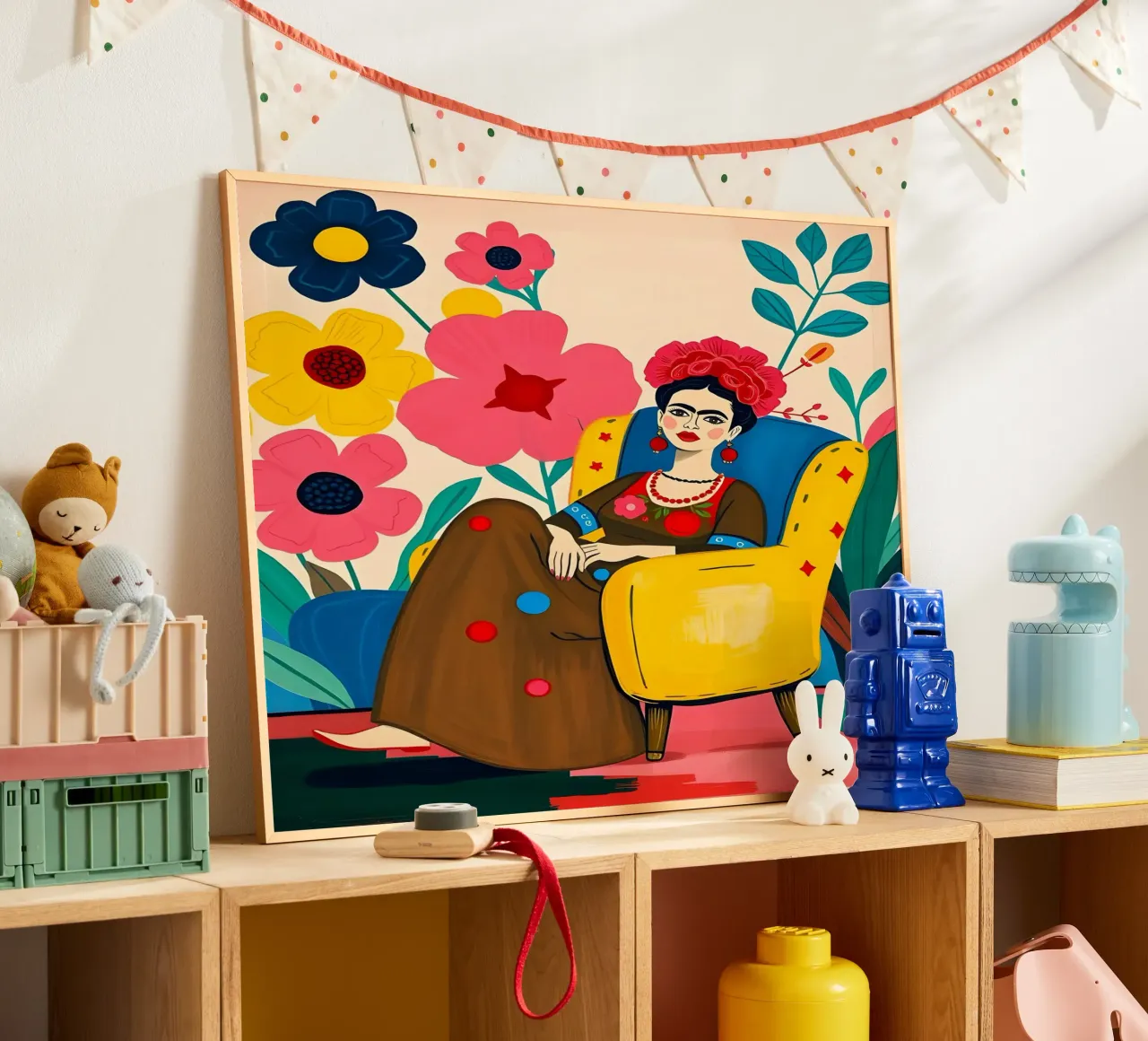 FRIDA KAHLO SENTADA EN UNA SILLA poster de ARTOMATIC