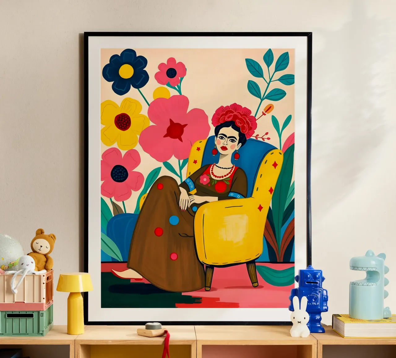 FRIDA KAHLO SENTADA EN UNA SILLA poster de ARTOMATIC