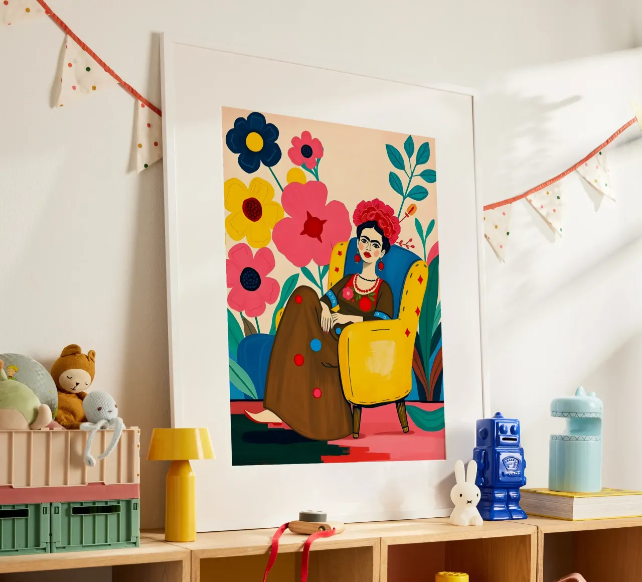 FRIDA KAHLO SENTADA EN UNA SILLA poster de ARTOMATIC