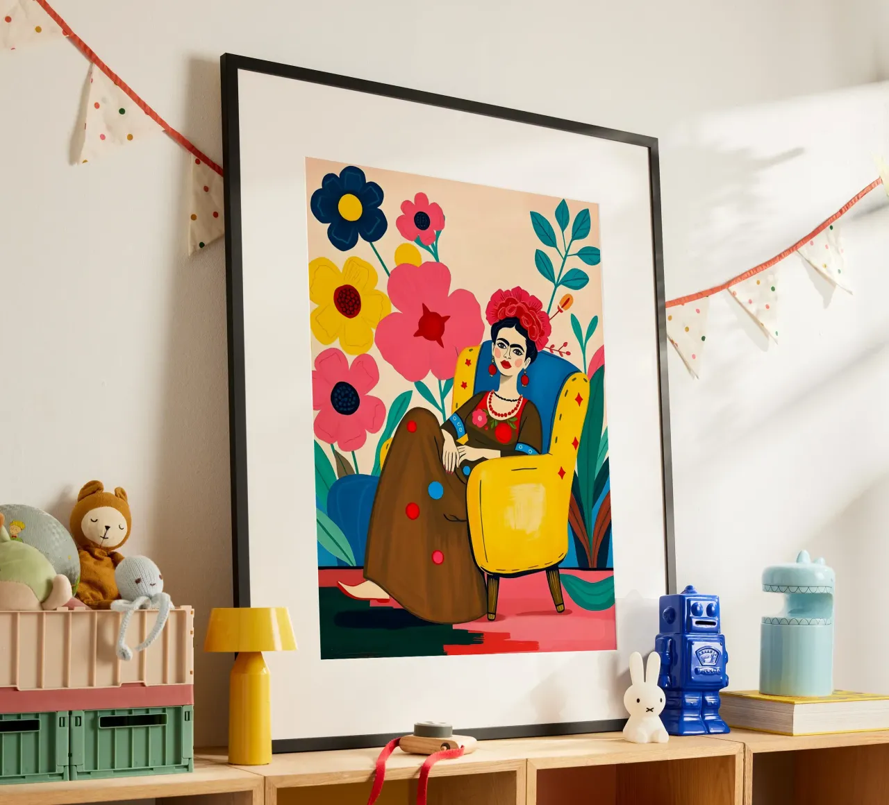 FRIDA KAHLO SENTADA EN UNA SILLA poster de ARTOMATIC