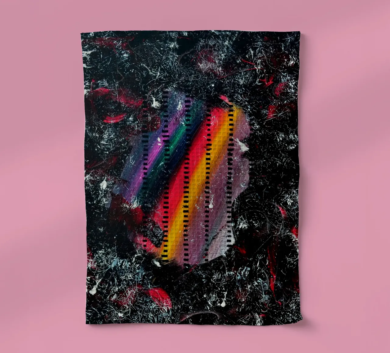 A WINK TO POLLOCK torchon de Thierry Vobmann Abstract painting