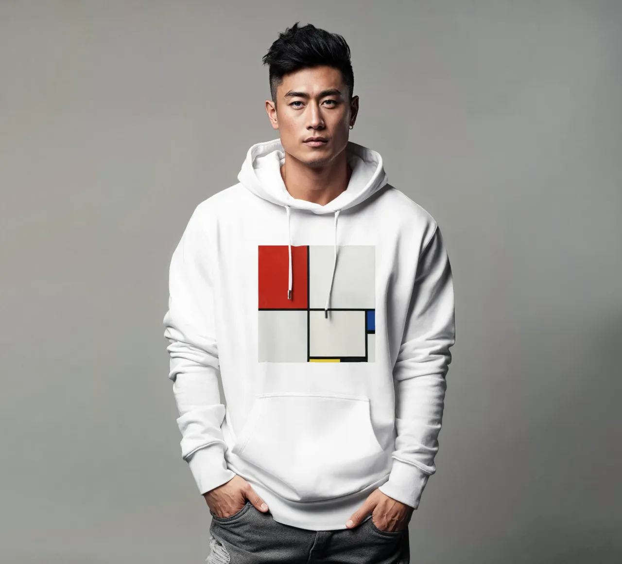 Composizione n. III, con rosso, blu, giallo e nero. felpa con cappuccio da William Store