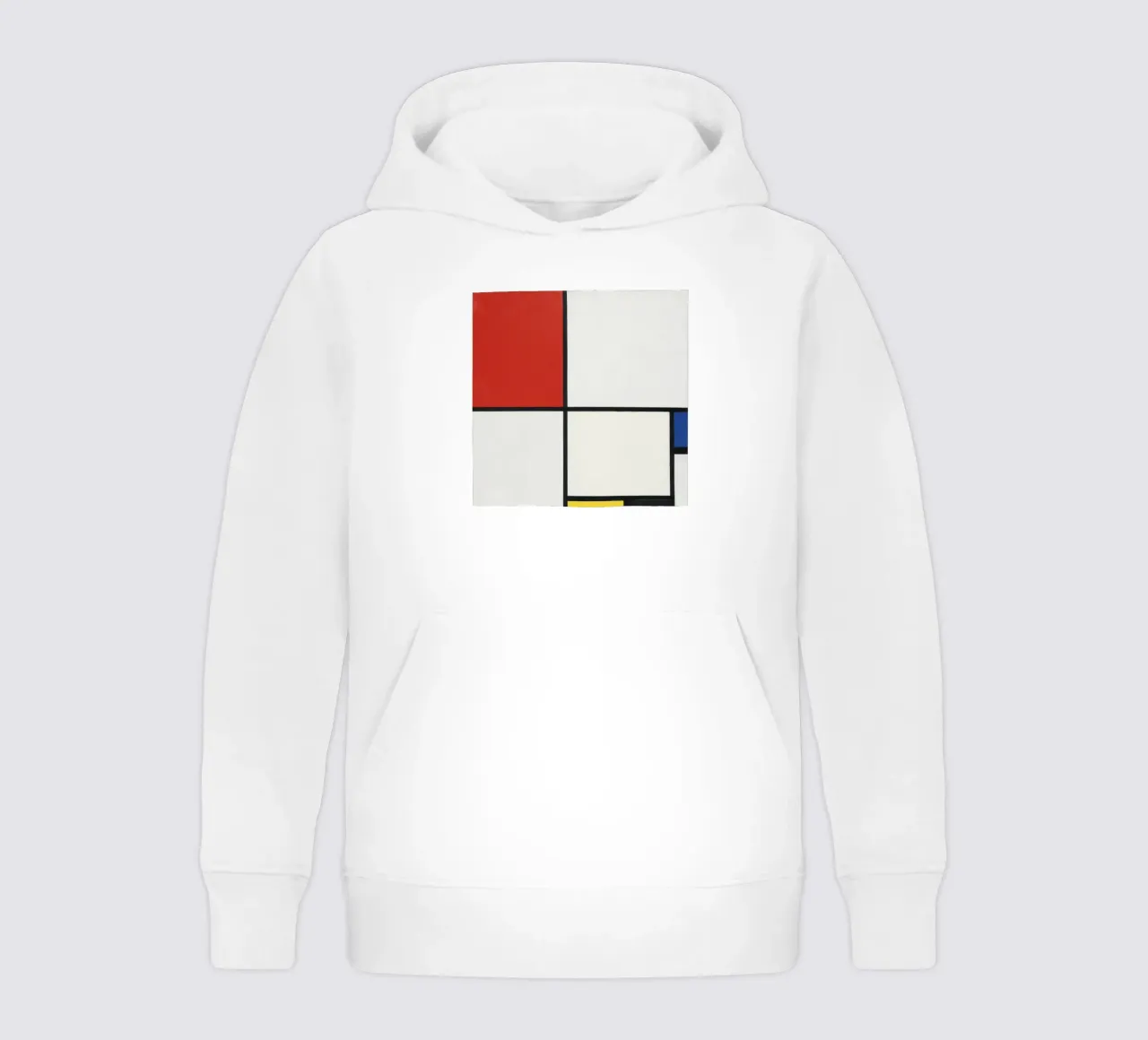 Composition n° III, avec rouge, bleu, jaune et noir sweat à capuche enfant de William Store