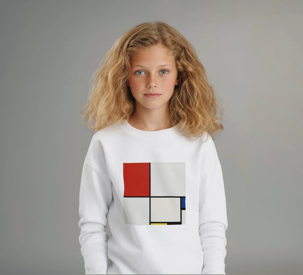Composizione n. III, con rosso, blu, giallo e nero. felpa bambino da William Store