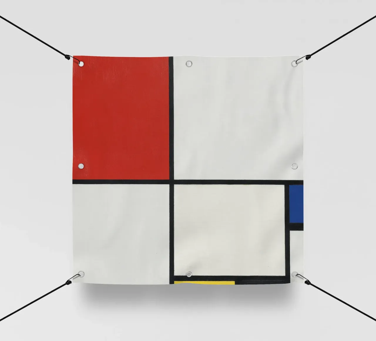 Composizione n. III, con rosso, blu, giallo e nero. telo in pvc da William Store
