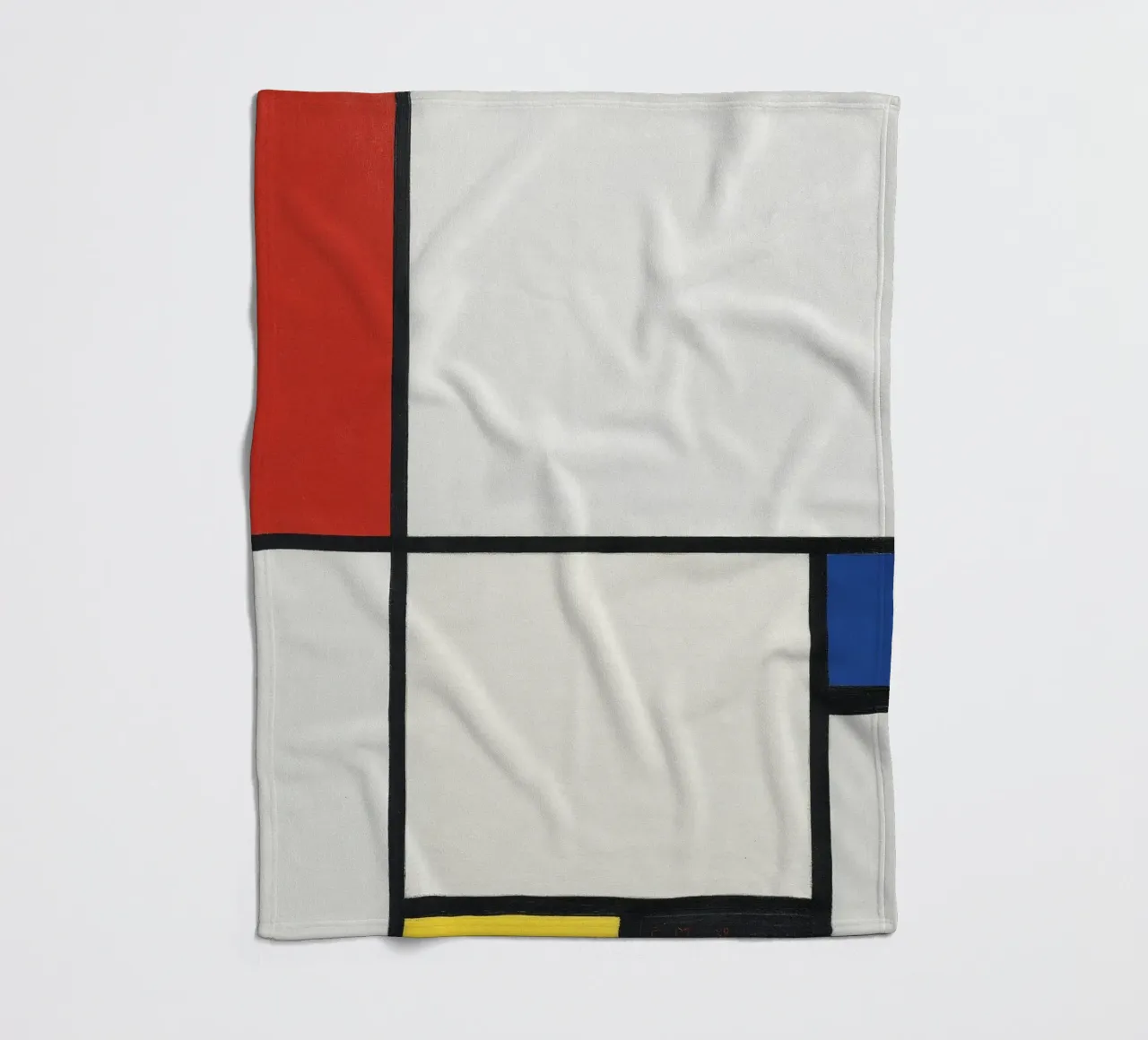 Composition No. III, with Red, Blue, Yellow, and Black fleece blanket by William Store