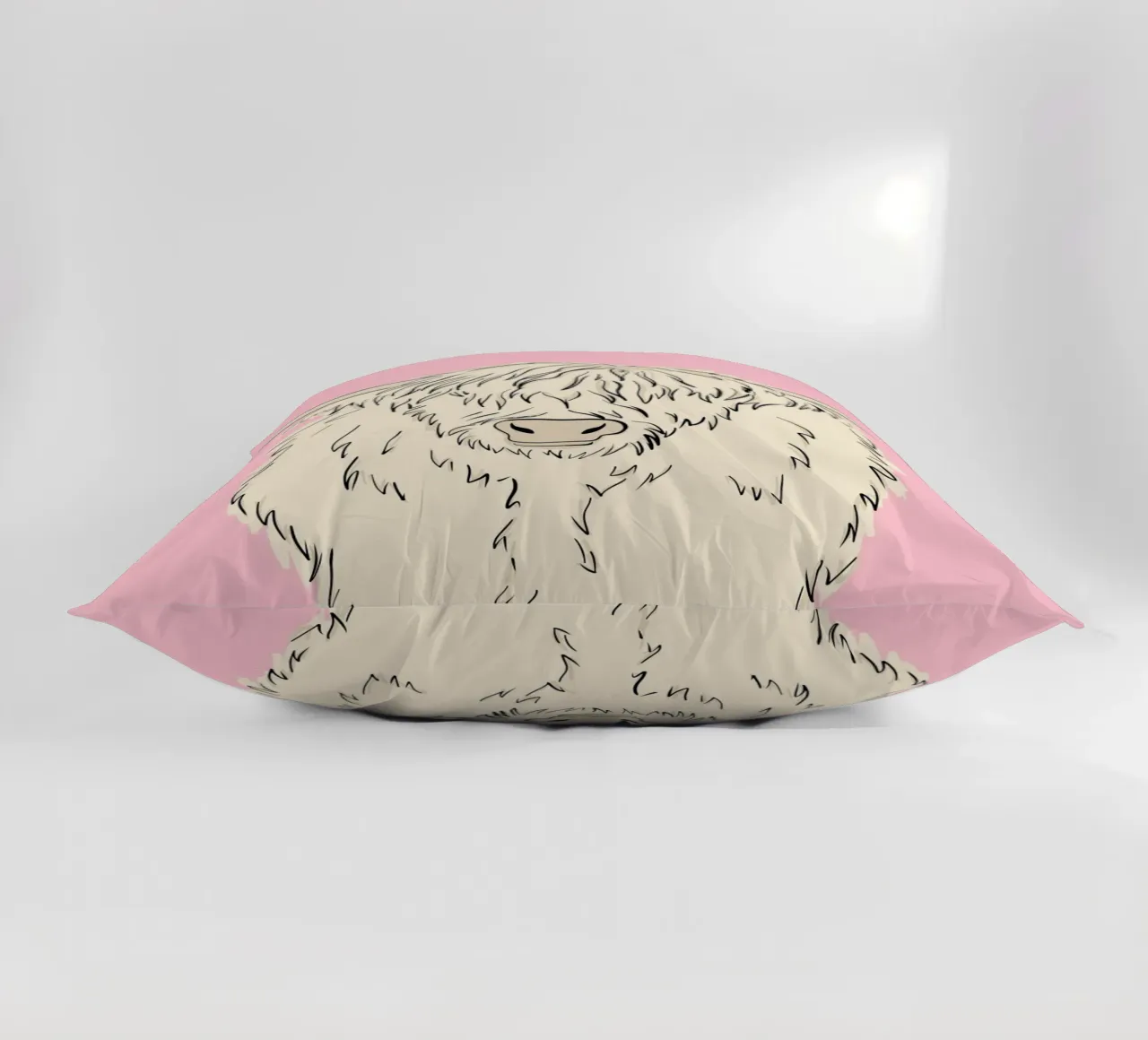 Pink Highland Cow cuscino da BAINAI