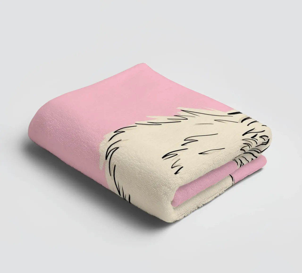 Pink Highland Cow towel by BAINAI