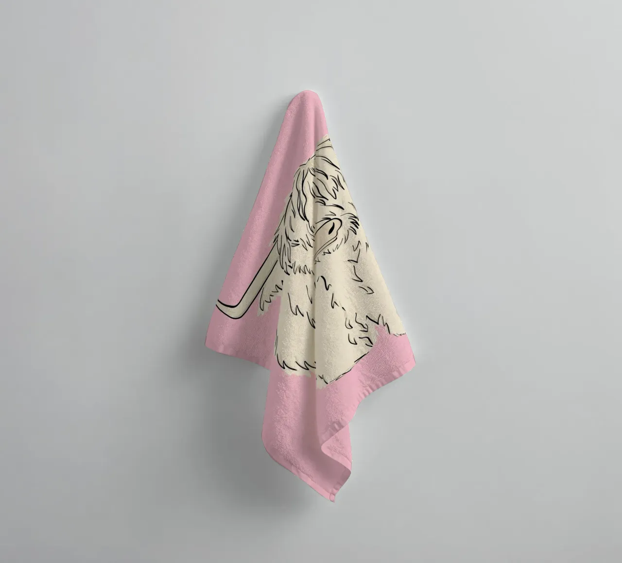 Pink Highland Cow towel by BAINAI