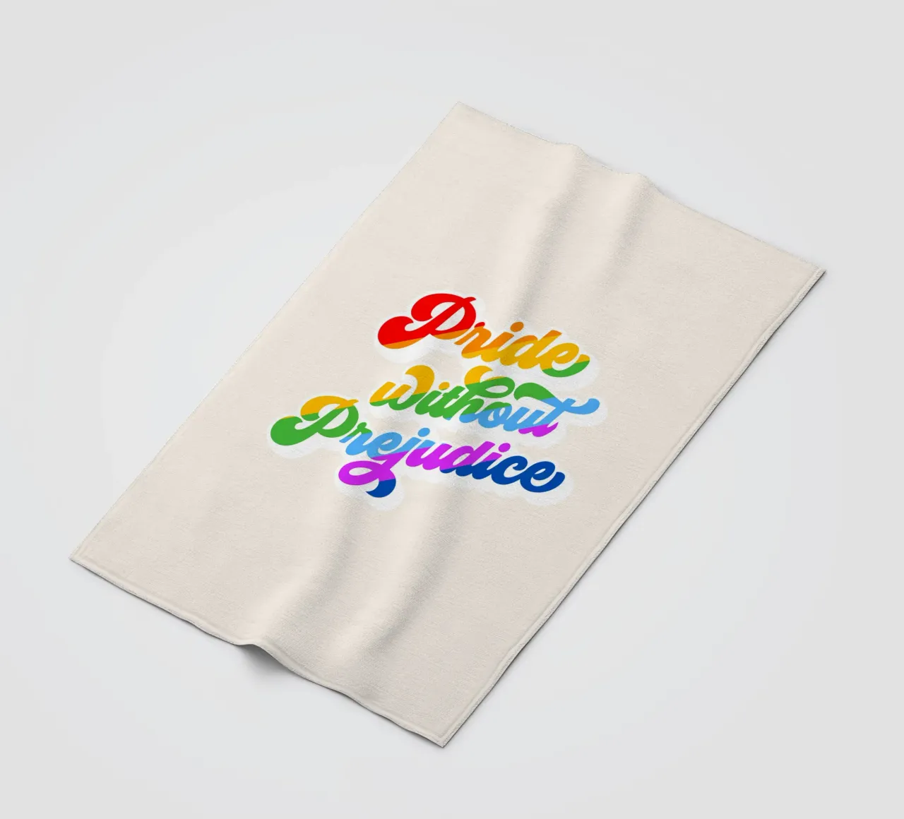 Orgoglio senza pregiudizio - Tipografia arcobaleno retrò coperta in pile da Dominique Vari Words
