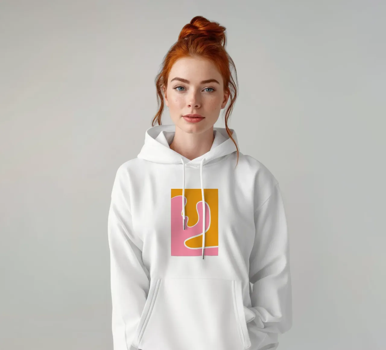 Abstrakte Kurve Rosa Orange felpa con cappuccio da BAINAI