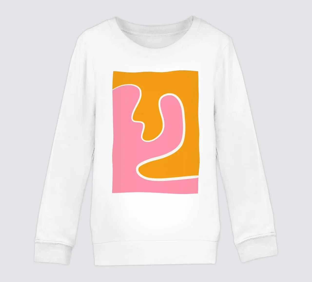 Abstrakte Kurve Rosa Orange kinder sweatshirt van BAINAI
