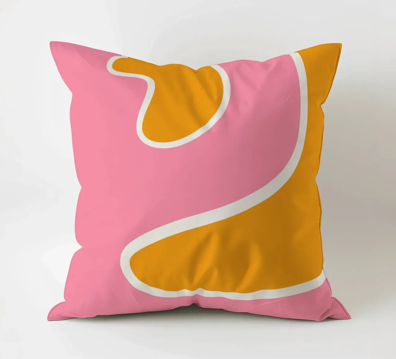 Abstrakte Kurve Rosa Orange cuscino da BAINAI
