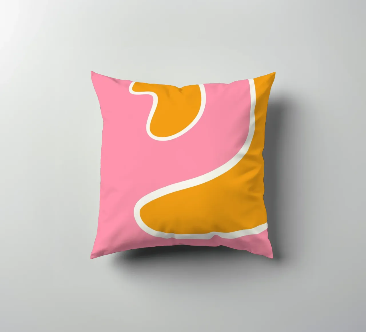 Abstrakte Kurve Rosa Orange cuscino da BAINAI