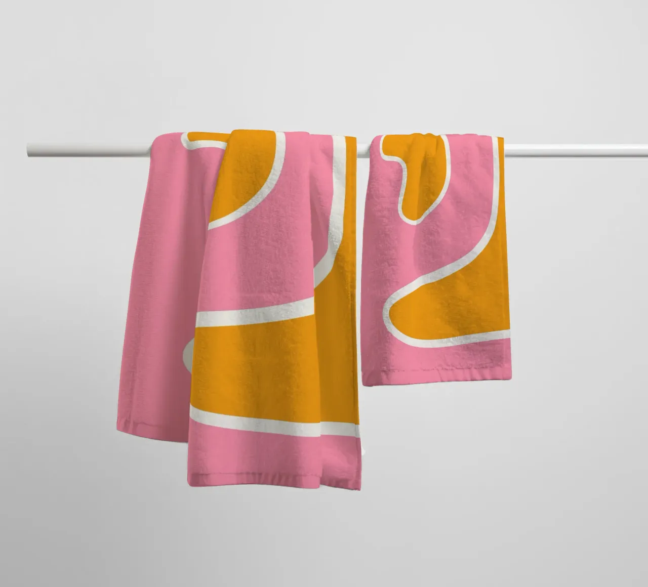 Abstrakte Kurve Rosa Orange asciugamano da bagno da BAINAI