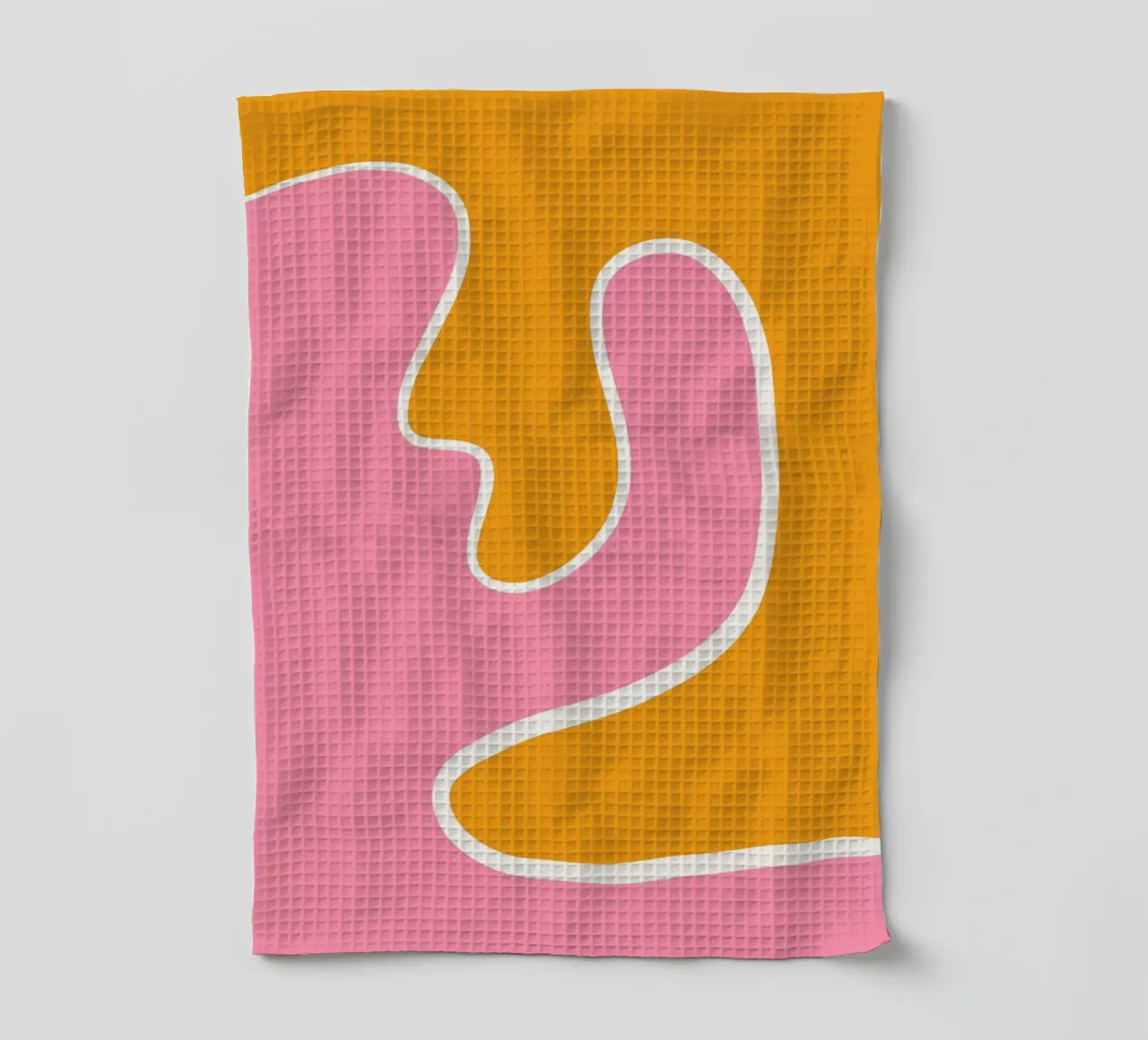 Abstrakte Kurve Rosa Orange canovaccio da cucina da BAINAI