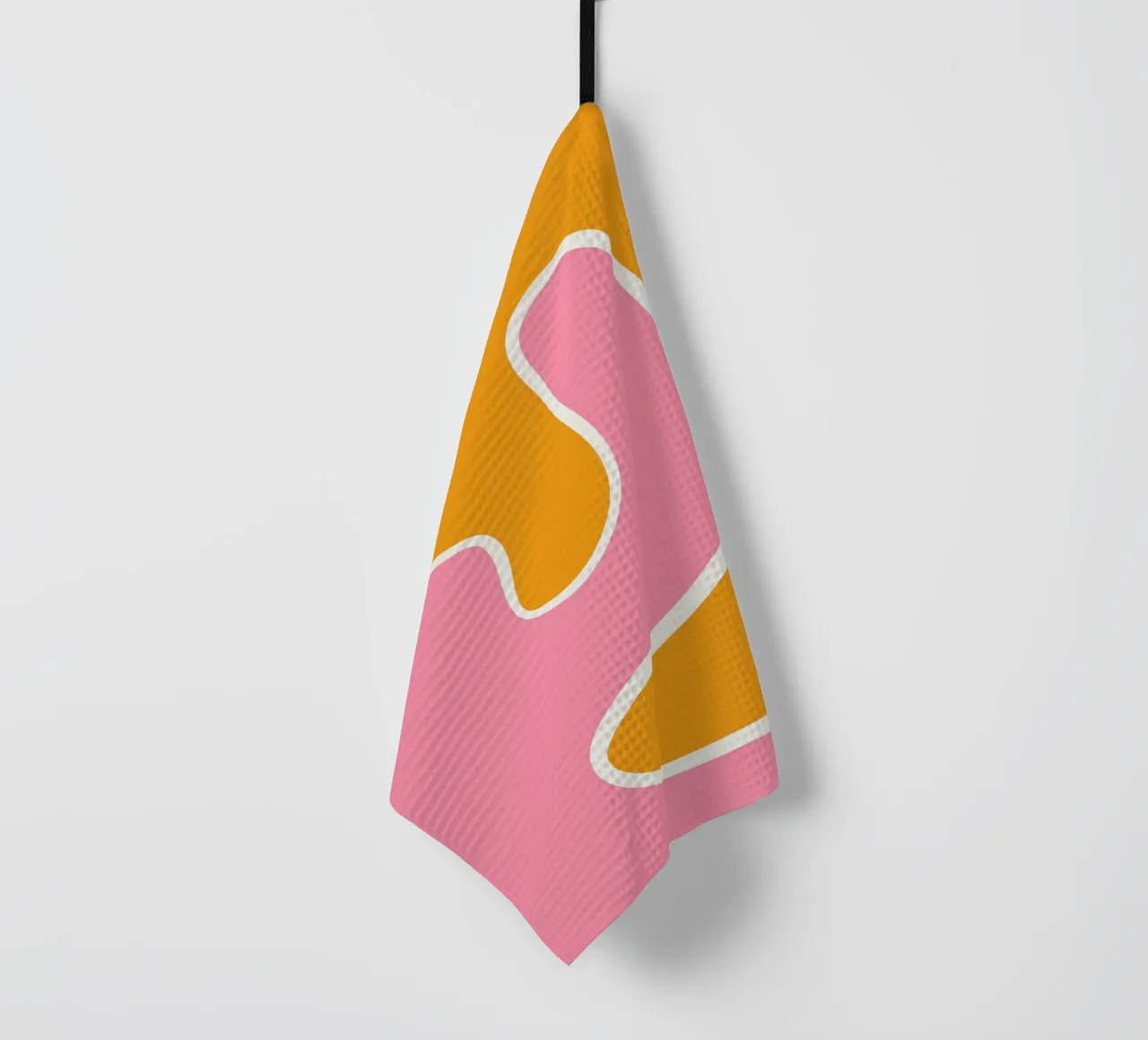 Abstrakte Kurve Rosa Orange canovaccio da cucina da BAINAI