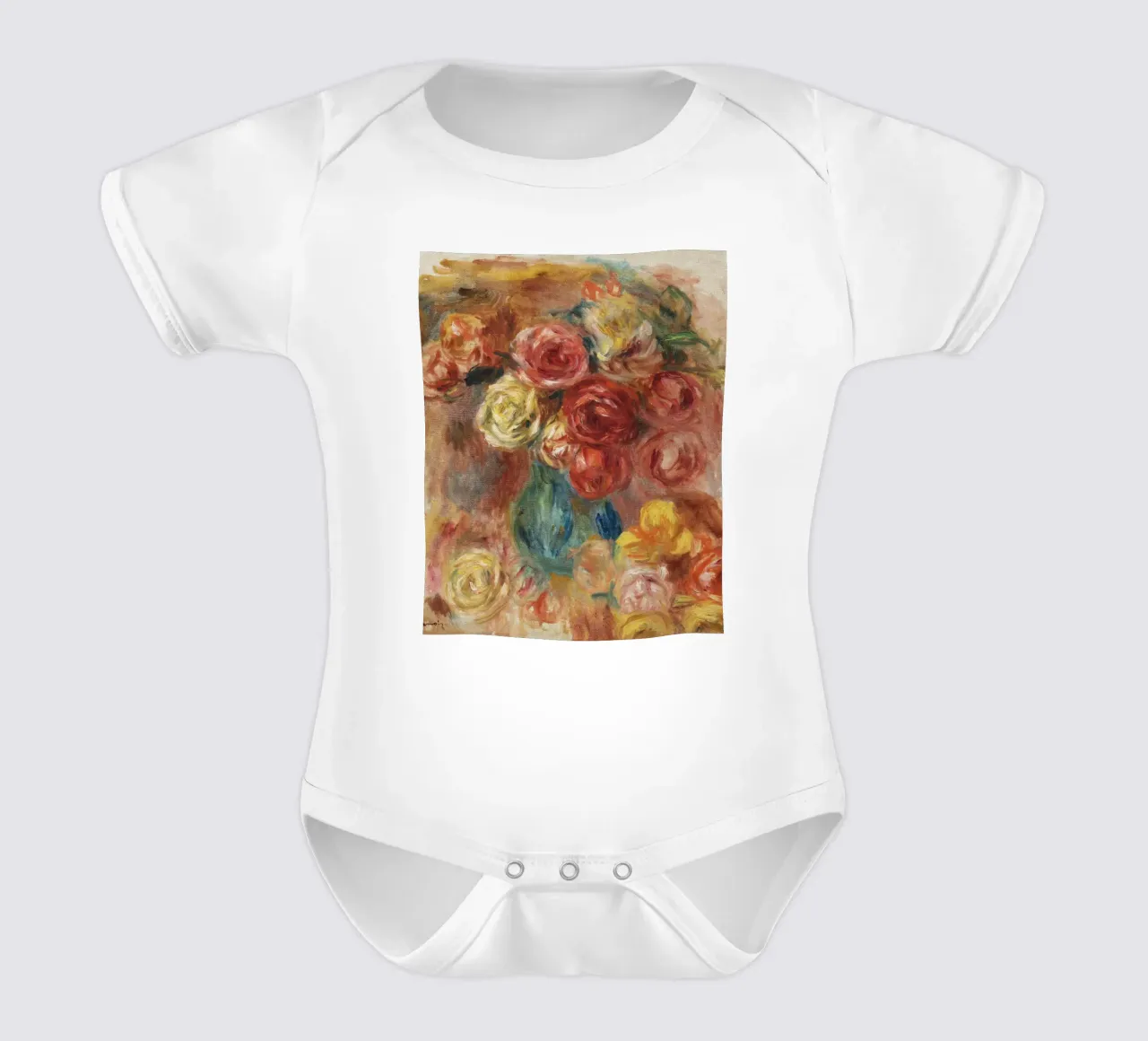 Pierre-Auguste Renoir - Fiori body neonato maniche corte da Timeless Artworks