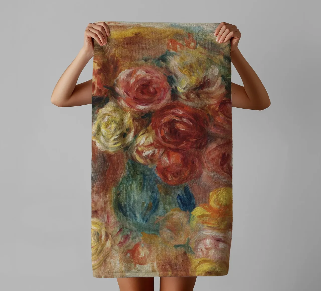 Pierre-Auguste Renoir - Fiori asciugamano da bagno da Timeless Artworks