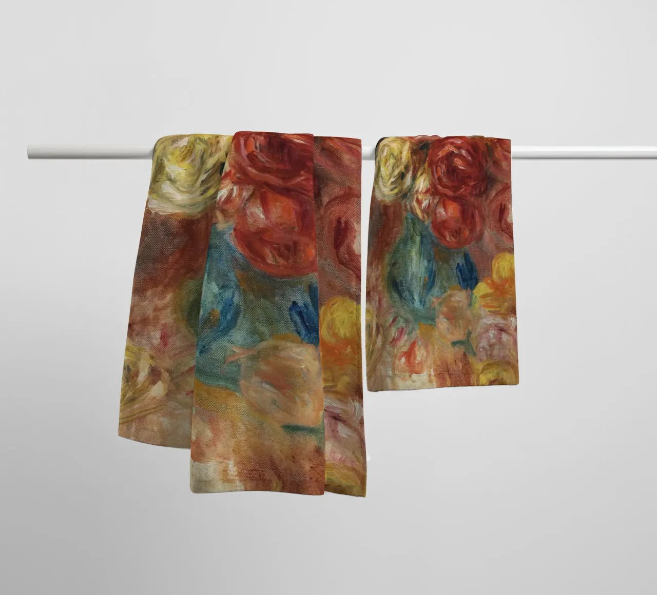 Pierre-Auguste Renoir - Fiori asciugamano da bagno da Timeless Artworks