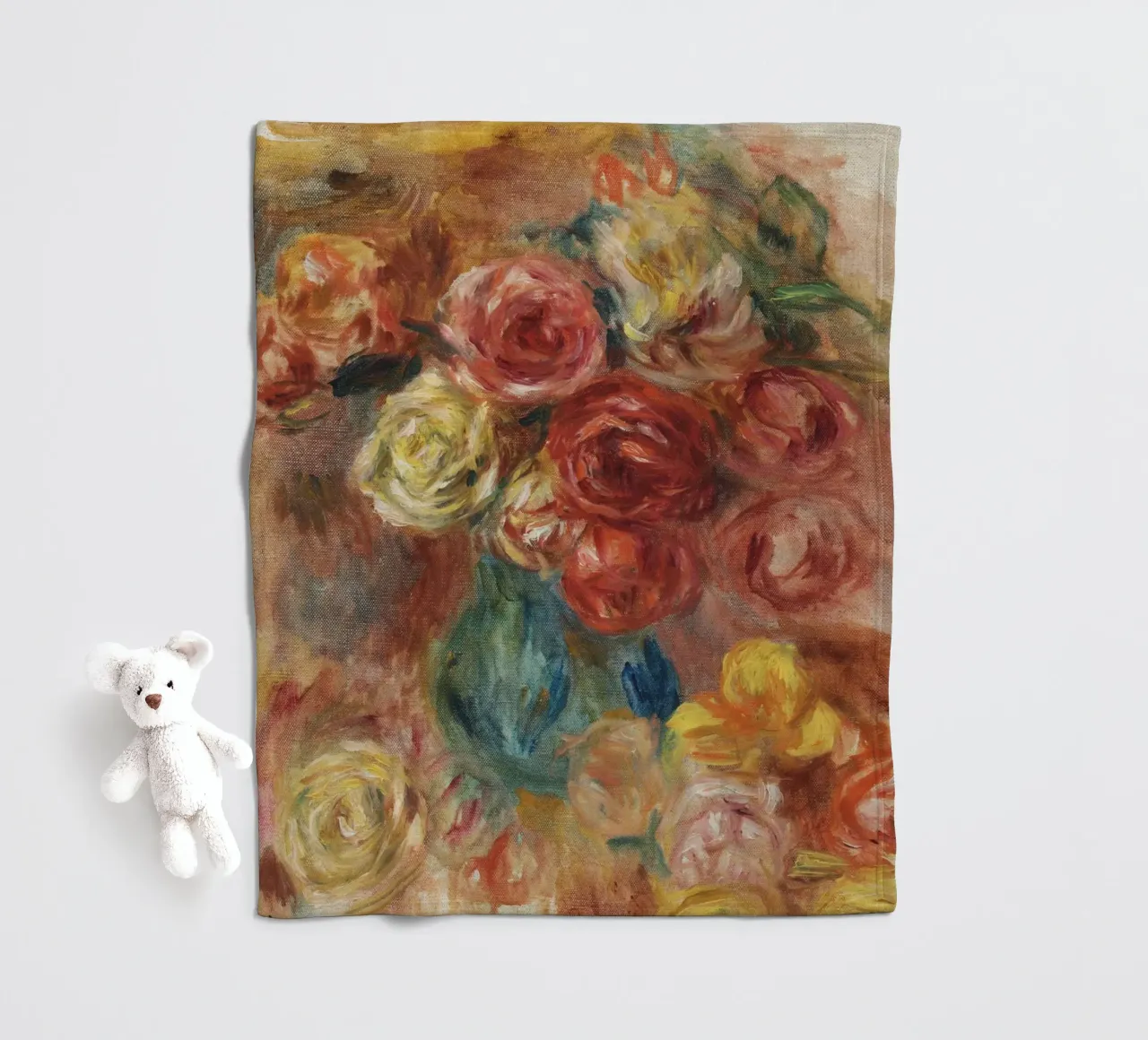 Pierre-Auguste Renoir - Fiori coperta in pile da Timeless Artworks