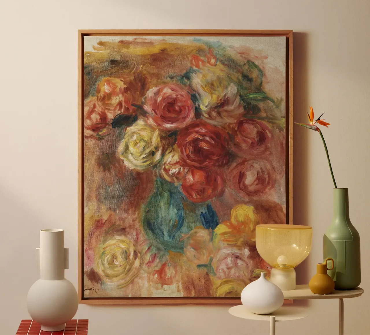 Pierre-Auguste Renoir - Fiori tela con Cornice a cassetta da Timeless Artworks
