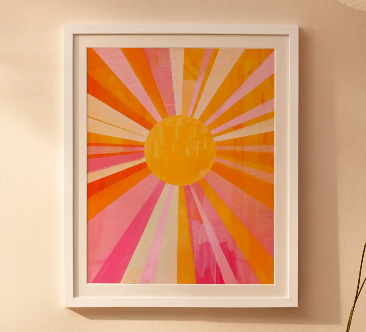 Poster solare Boho, arte astratta vibrante, poster colorato e audace poster con telaio in legno da ArtHaus