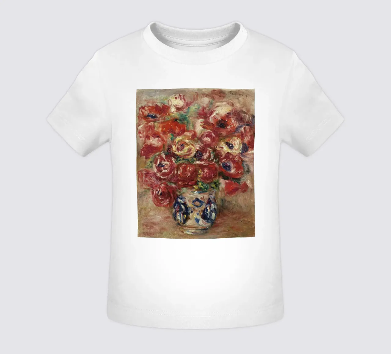 Pierre-Auguste Renoir - Fiori in un vaso maglietta neonato da Timeless Artworks