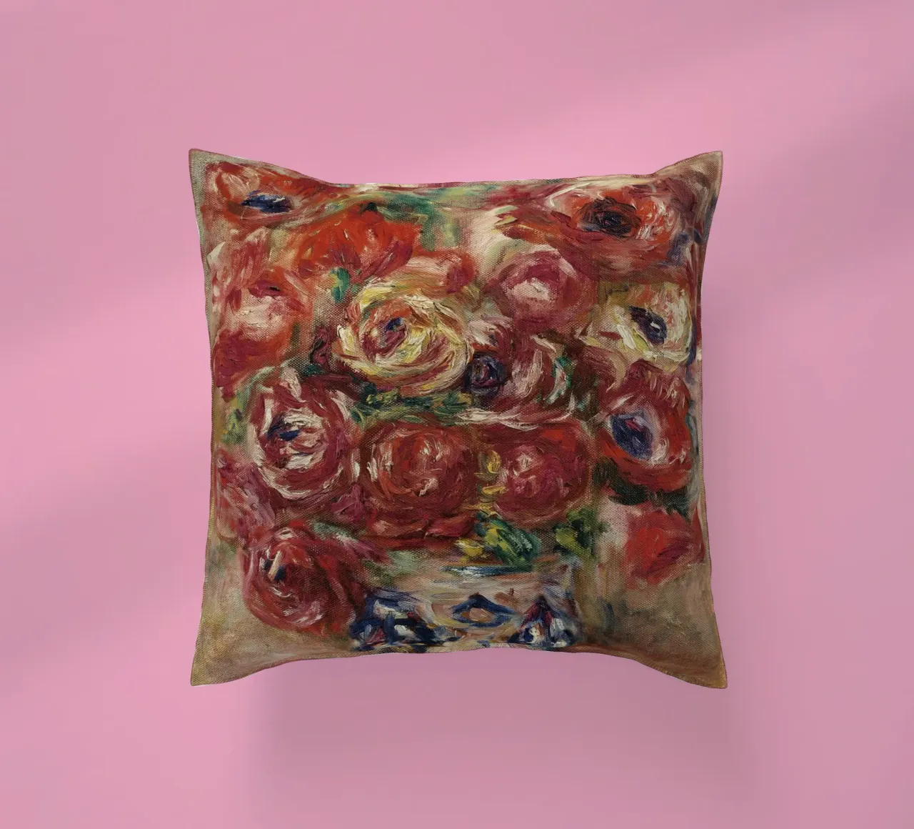 Pierre-Auguste Renoir - Fiori in un vaso cuscino da Timeless Artworks
