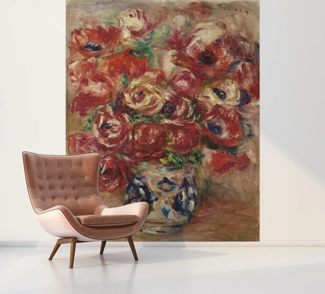 Pierre-Auguste Renoir - Flores en un jarrón papel para pared de Timeless Artworks