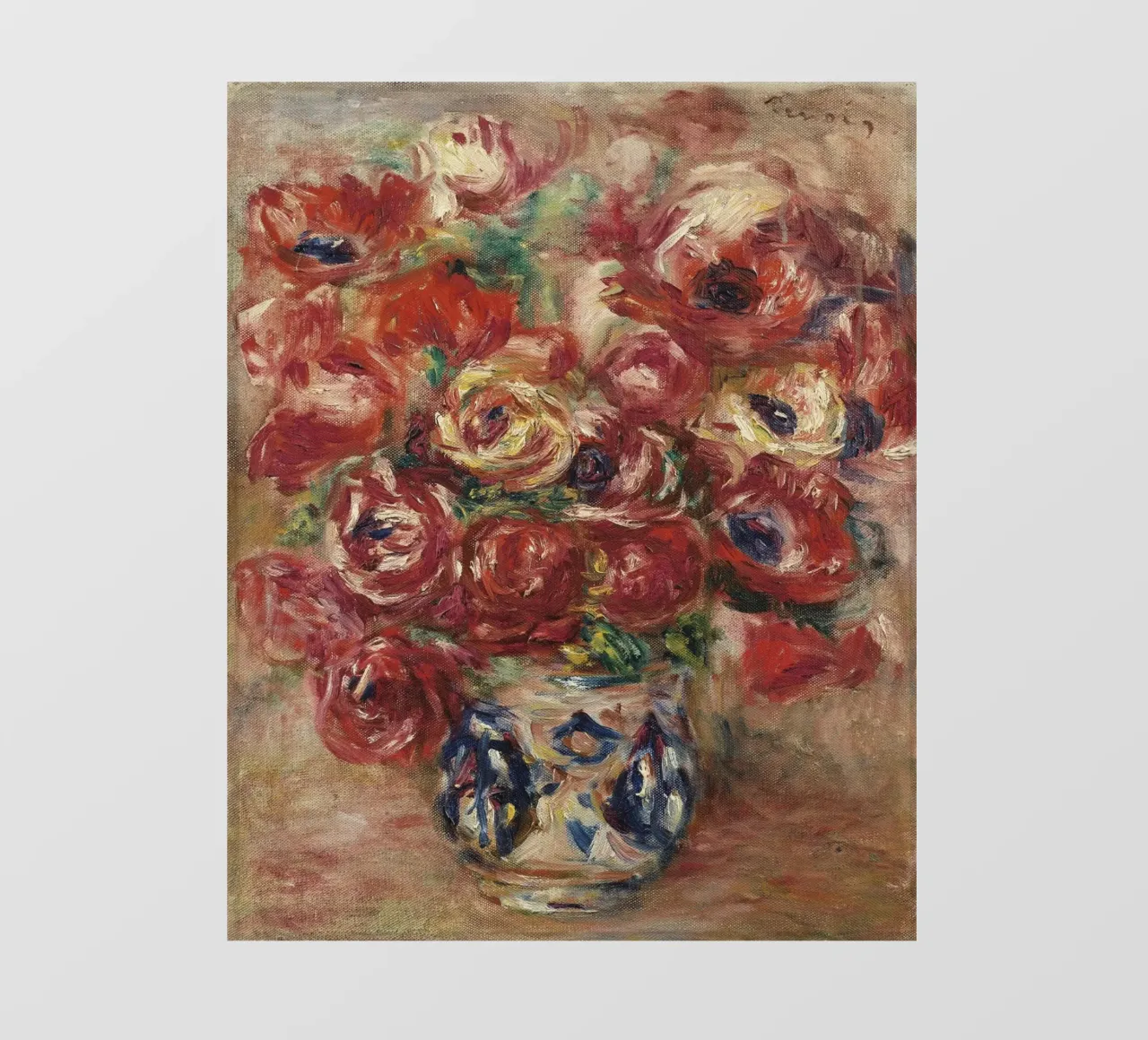 Pierre-Auguste Renoir - Fiori in un vaso telo in pvc da Timeless Artworks