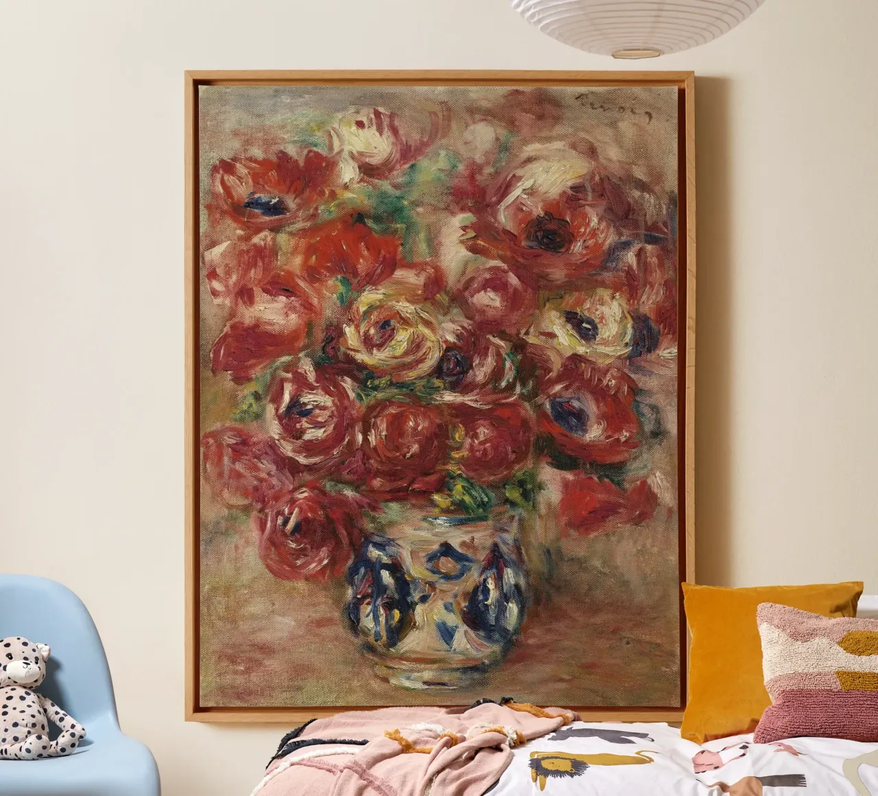 Pierre-Auguste Renoir - Fiori in un vaso tela con Cornice a cassetta da Timeless Artworks