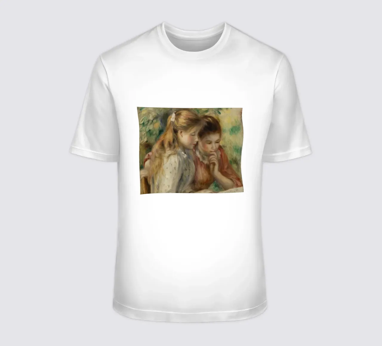Pierre-Auguste Renoir - The Reading t-shirt by Timeless Artworks