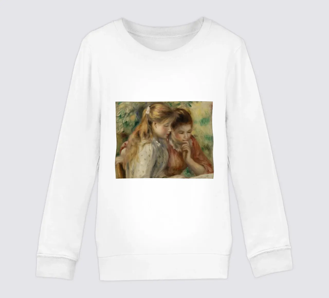 Pierre-Auguste Renoir - La lettura felpa bambino da Timeless Artworks