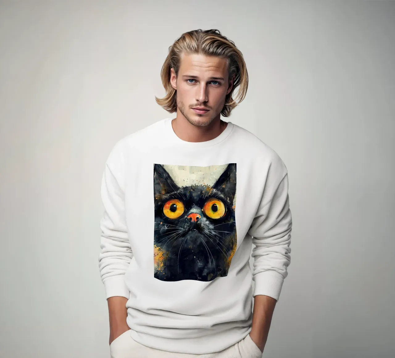 Gatto nero felpa da Justyna Jaszke JBJart