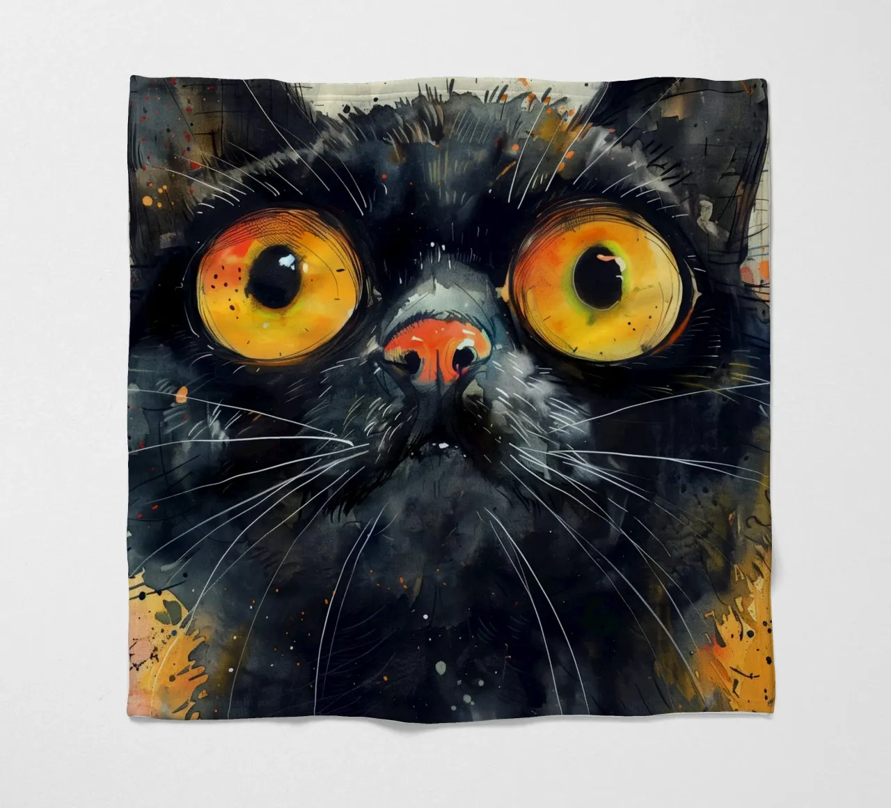 Gatto nero coperta in pile da Justyna Jaszke JBJart