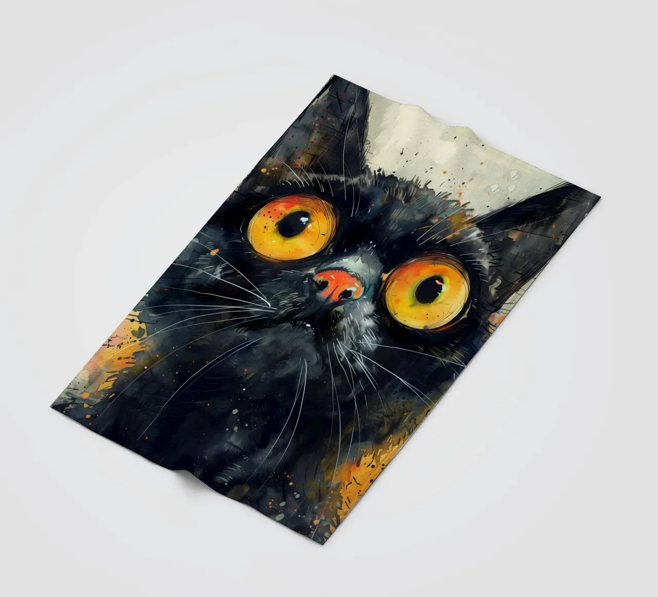 Gatto nero coperta in pile da Justyna Jaszke JBJart