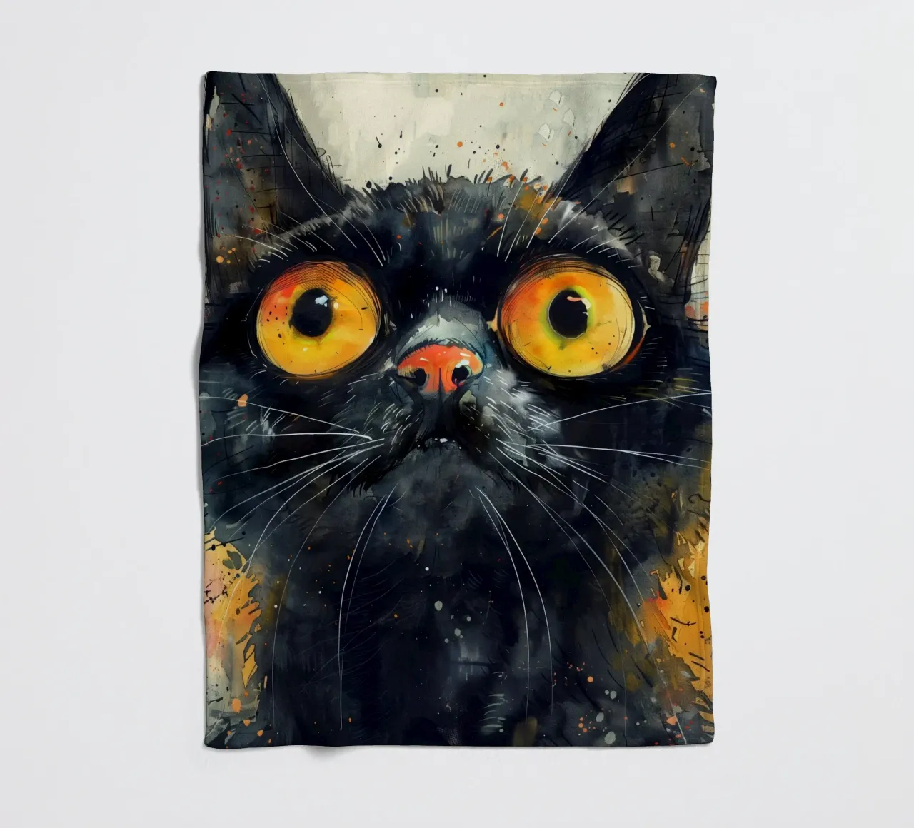 Gatto nero coperta in pile da Justyna Jaszke JBJart