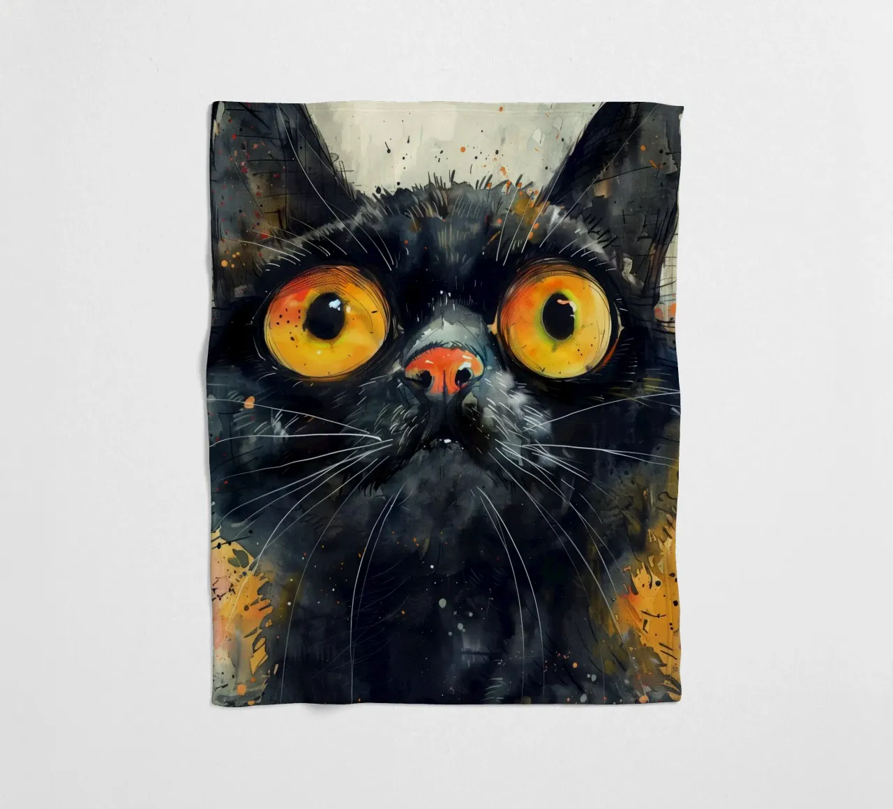 Gatto nero coperta in pile da Justyna Jaszke JBJart
