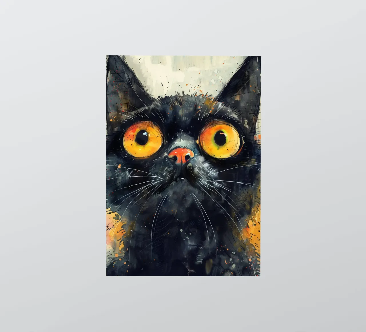 Chat noir autocollant de Justyna Jaszke JBJart