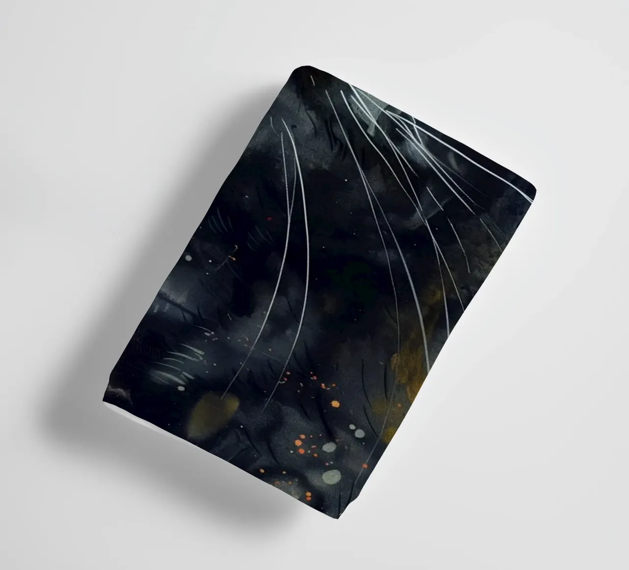 Black cat towel by Justyna Jaszke JBJart