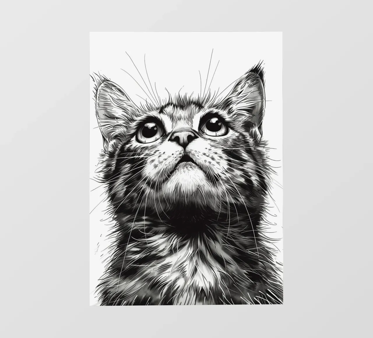 Gatto bianco e nero telo in pvc da Justyna Jaszke JBJart