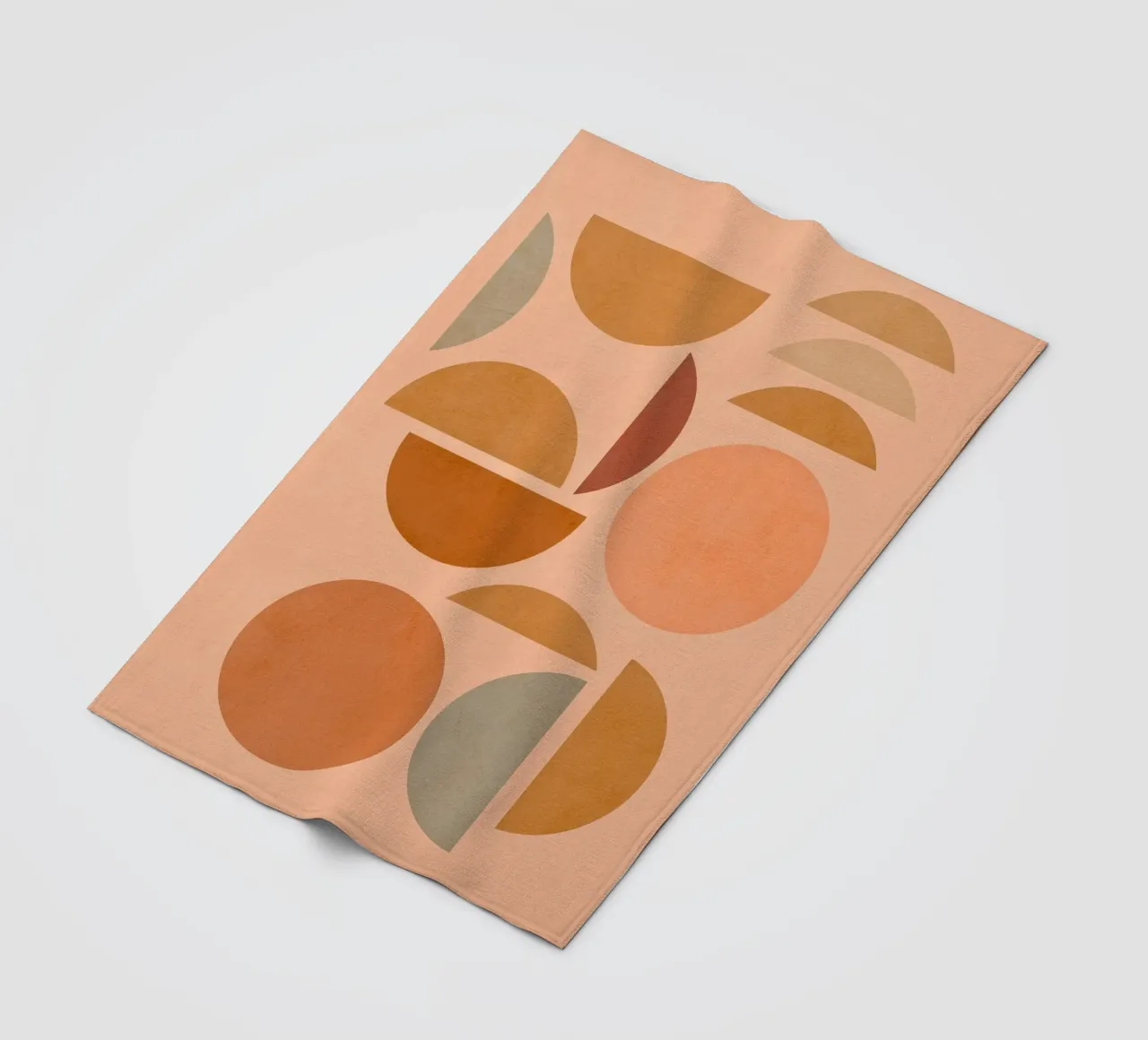 Boho Geometric Sun & Moon Play • Earthy Pastels fleece blanket by Dominique Vari Abstract