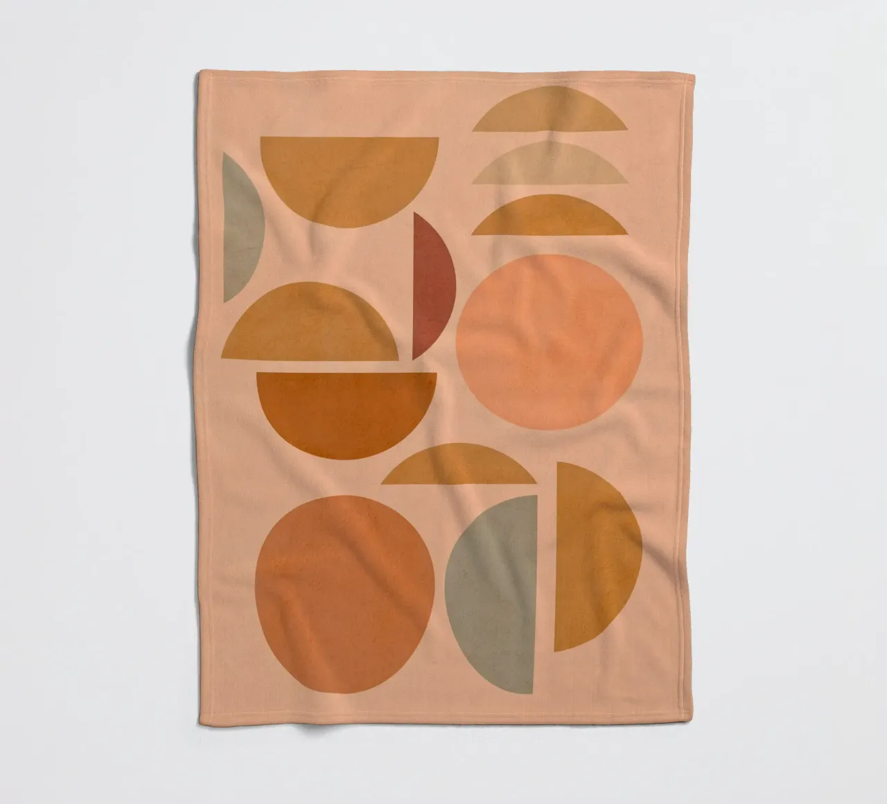 Boho Geometric Sun & Moon Play • Earthy Pastels fleece blanket by Dominique Vari Abstract