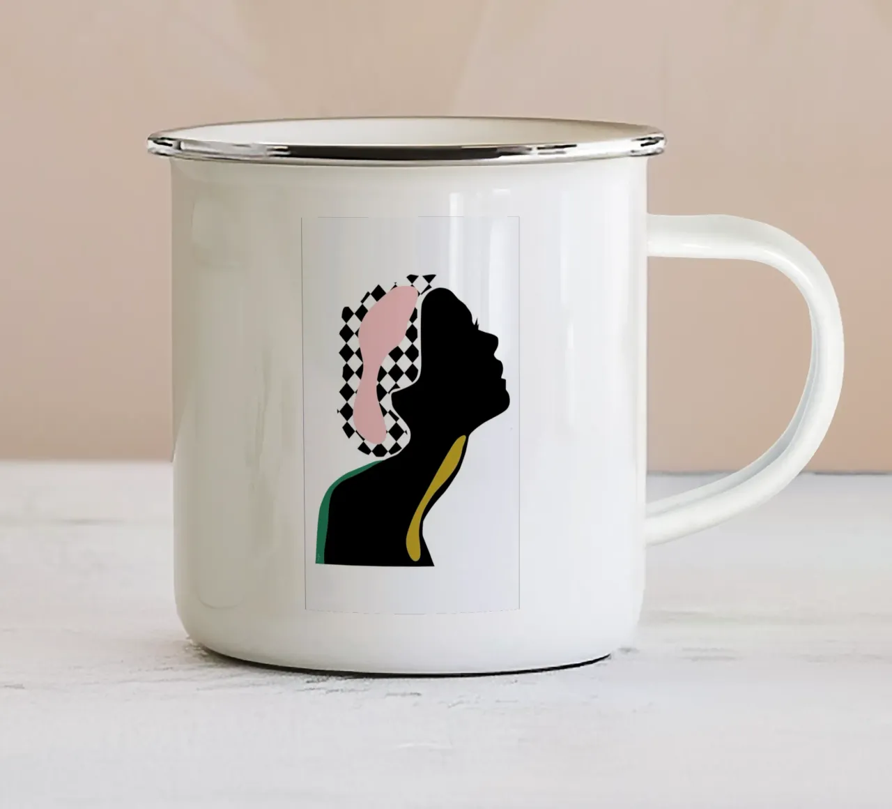 Silhouette tazza in smalto da Linda Gobeta