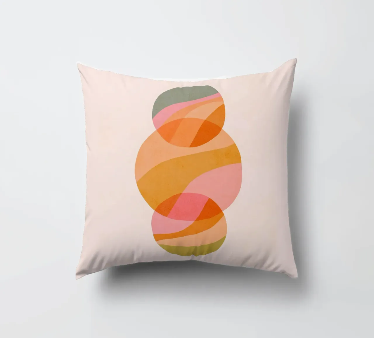 Minimal Abstract Planet Trio • Earthy Pastels decorative cushion by Dominique Vari Abstract