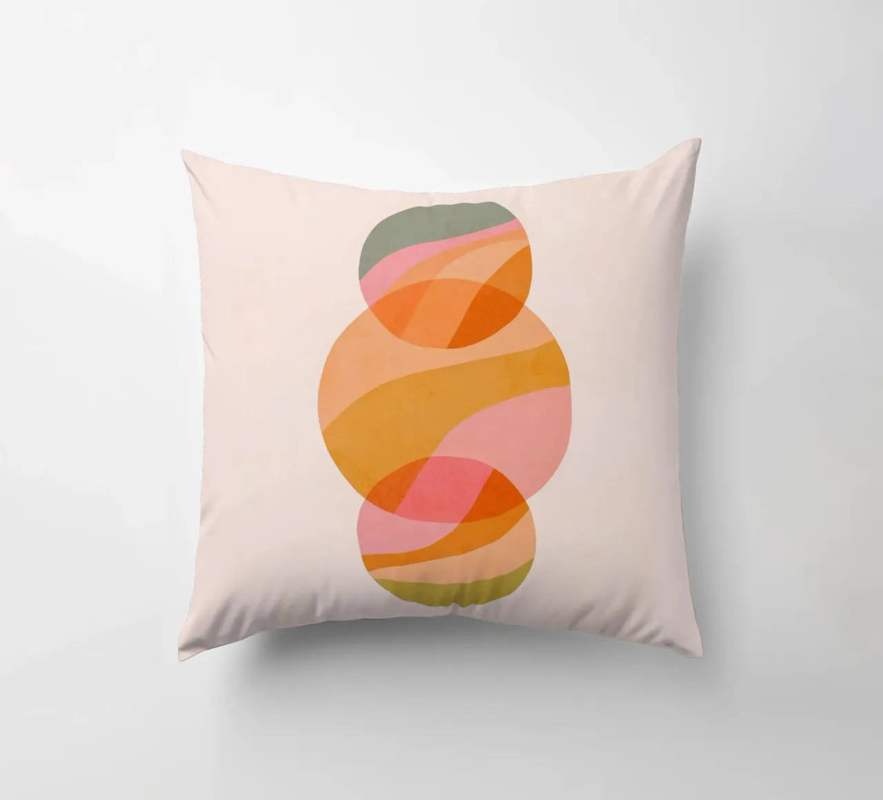 Minimal Abstract Planet Trio • Earthy Pastels decorative cushion by Dominique Vari Abstract