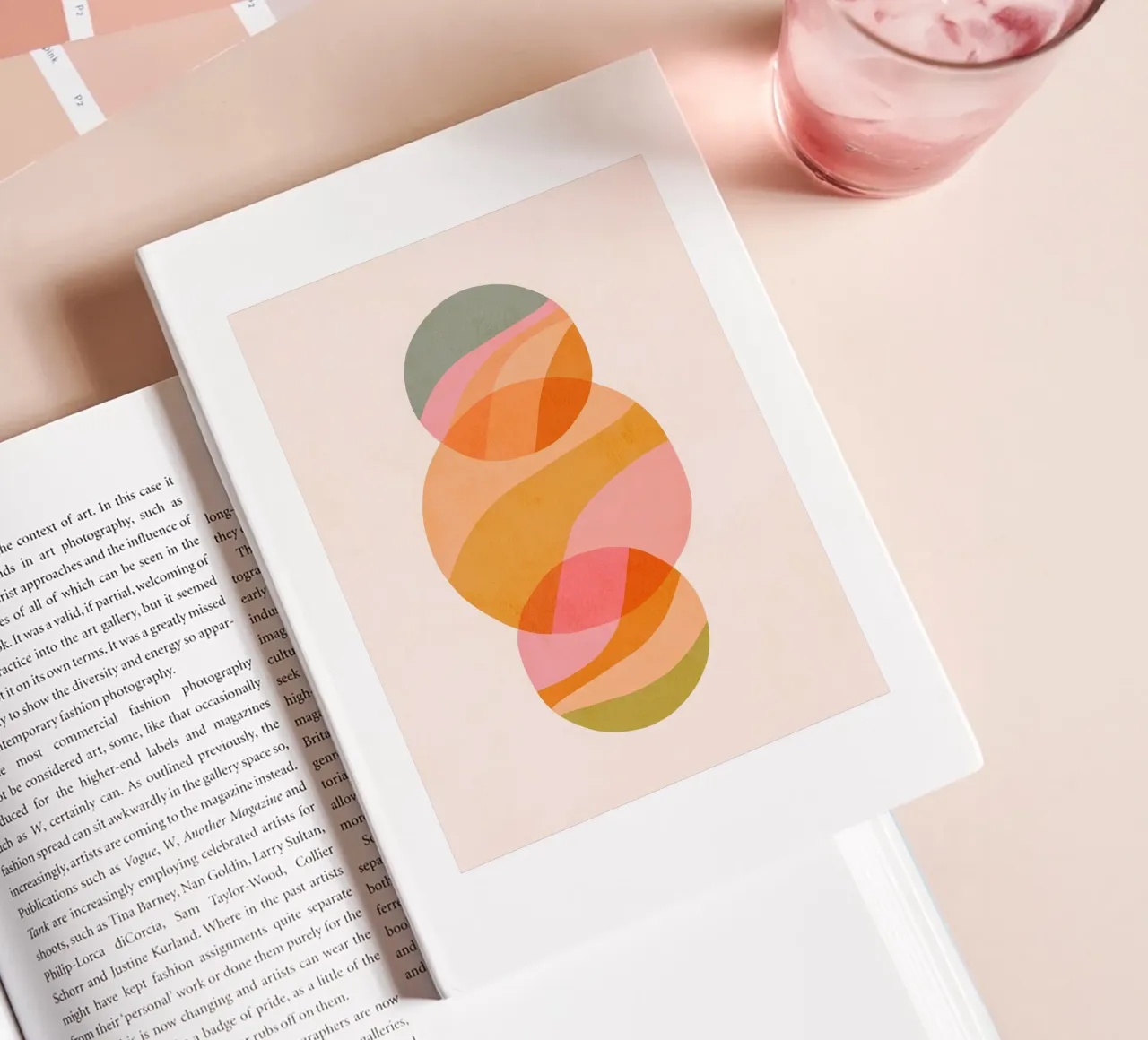 Minimal Abstract Planet Trio • Earthy Pastels notebook by Dominique Vari Abstract